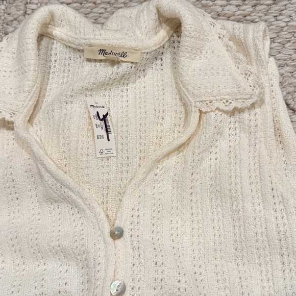 Madewell Crochet-Knit V-Neck Sweater Vest - Picture 7 of 7